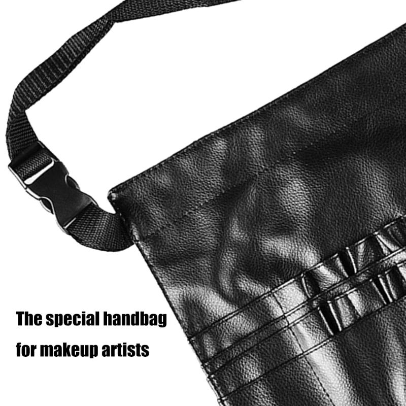 Portable Waist Pack For Makeup Tools With 22 Compartments PU Leather Storage Pouch Cosmetic Brush Holder For Travel