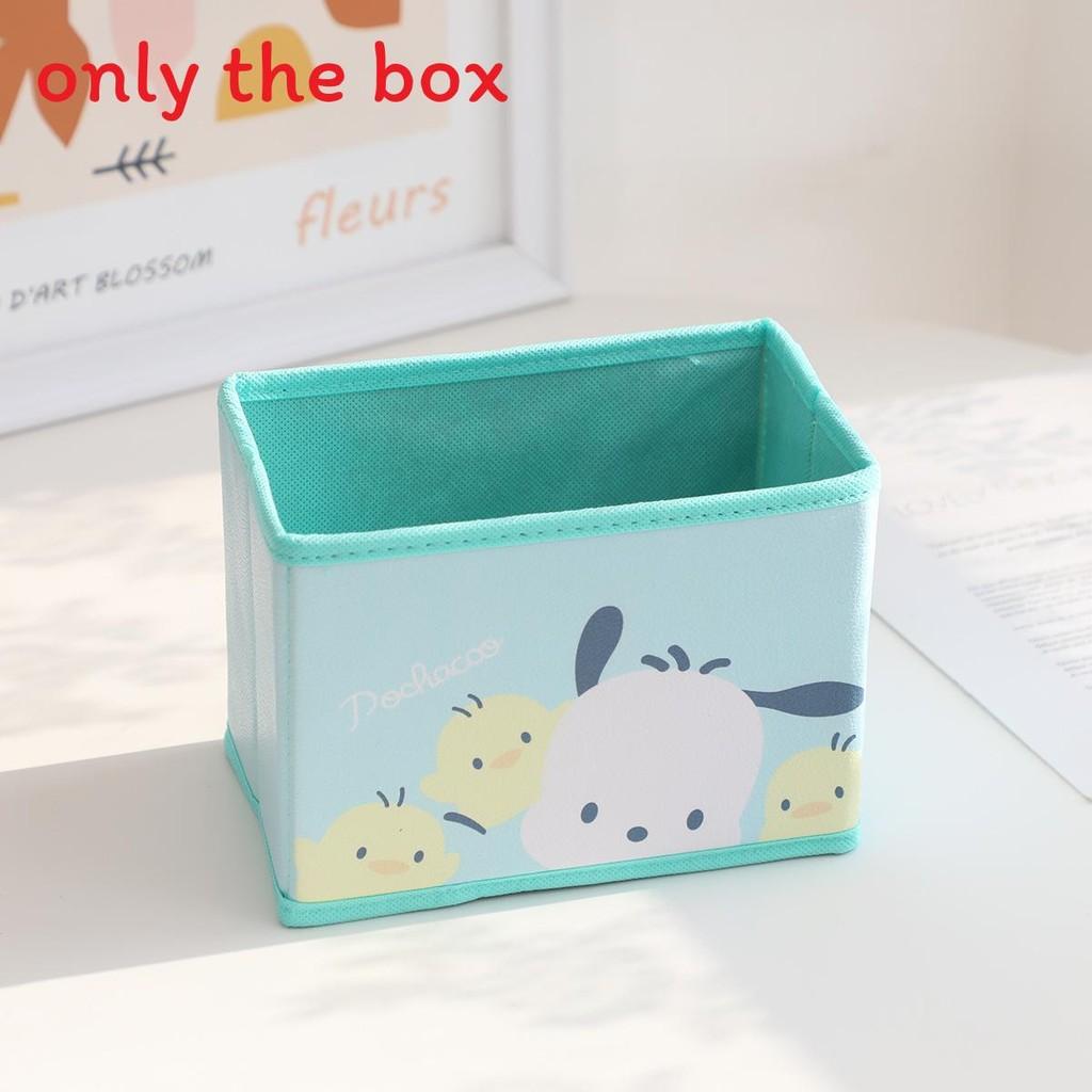 Hello Kitty Kuromi Cinnamoroll My Melody Pattern Foldable Desktop Storage Box For Makeup And Office Supplies