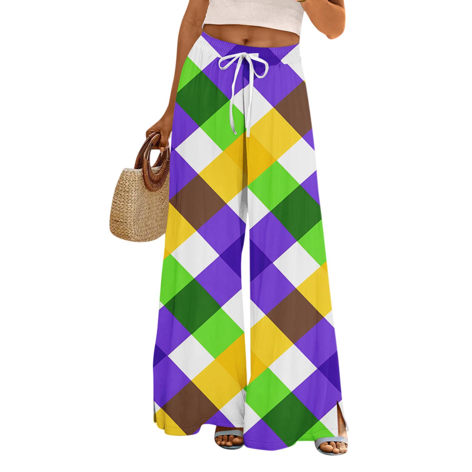 

Женские свободные и повседневные брюки с принтом и широкими штанинами, эластичным поясом, кулиской и карманами XL