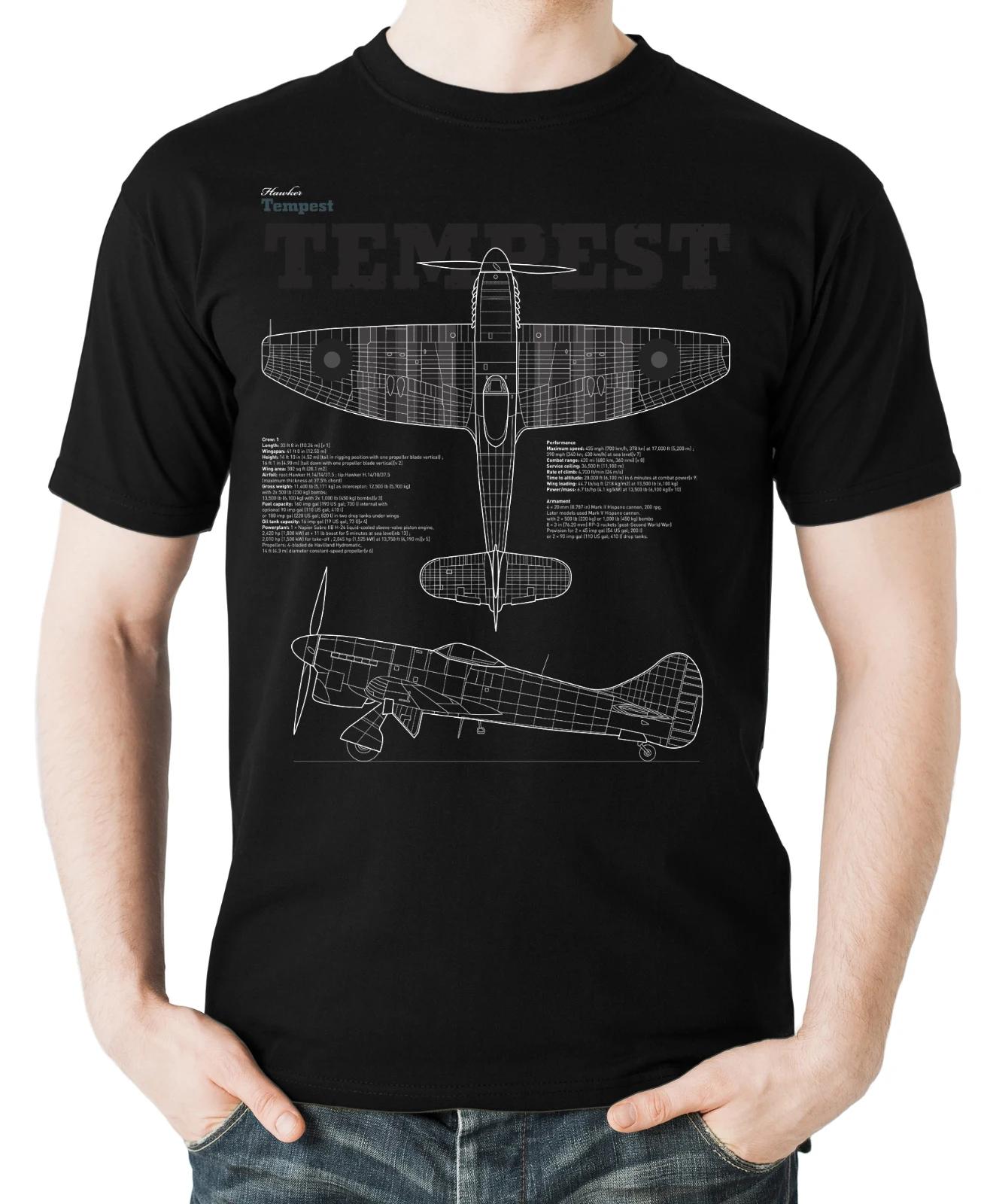 

Мужская футболка Hawker Tempest в авиационной тематике, летняя, хлопковая, с круглым вырезом, с коротким рукавом, новая, размеры S-3XL S