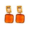 Retro Crystal Rhinestone Square Geometric Earrings - European American Style, High-Class Temperament Jewelry for Women