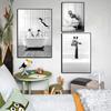 Lustiges Tier-Poster und Drucke, Badezimmer-Kunst, Leinwandgemälde, Giraffe, Baby-Elefant, Bad, Wandkunst, Bilder für Kinderzimmer-Dekoration