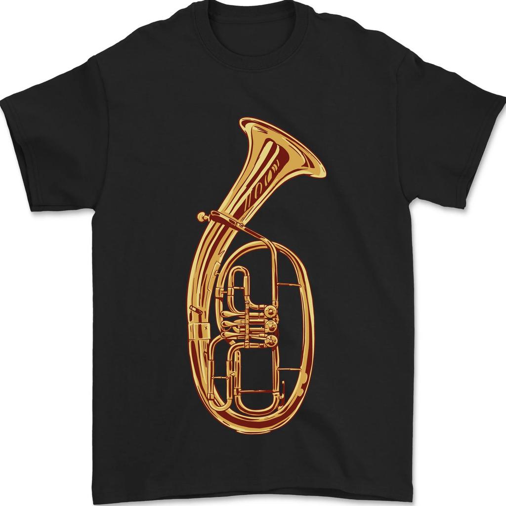 Tenor Horn Brass Musical Instrument Mens T-Shirt 100% Cotton