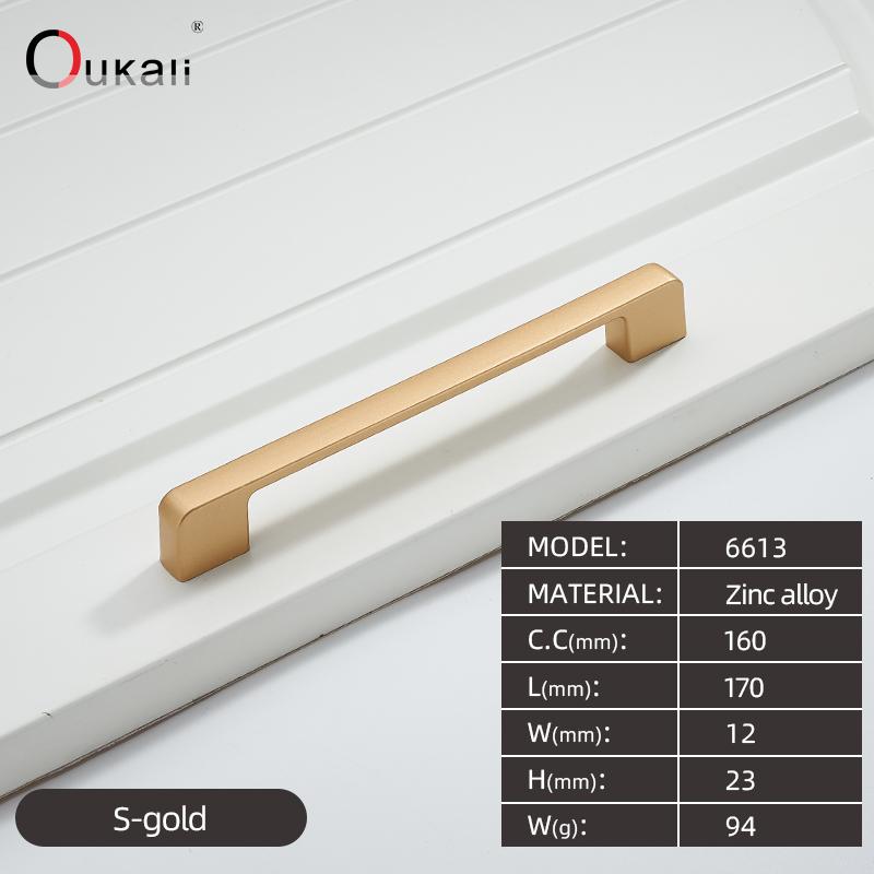 Oukali  New Design Zinc Alloy Pulls 96 128 192mm Home Furniture Hardware Kitchen Cabinet Dresser Drawer Door Pull Handles