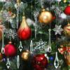 50 Clear Icicle Snowflake Decorations for DIY Christmas Tree Hanging