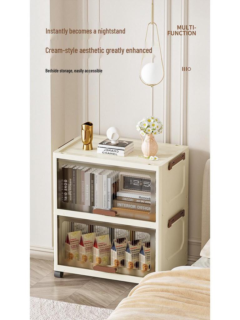 Stackable Flip-Top Clothes Cabinet with Wheels - Large Folding Storage Box with No Assembly Required