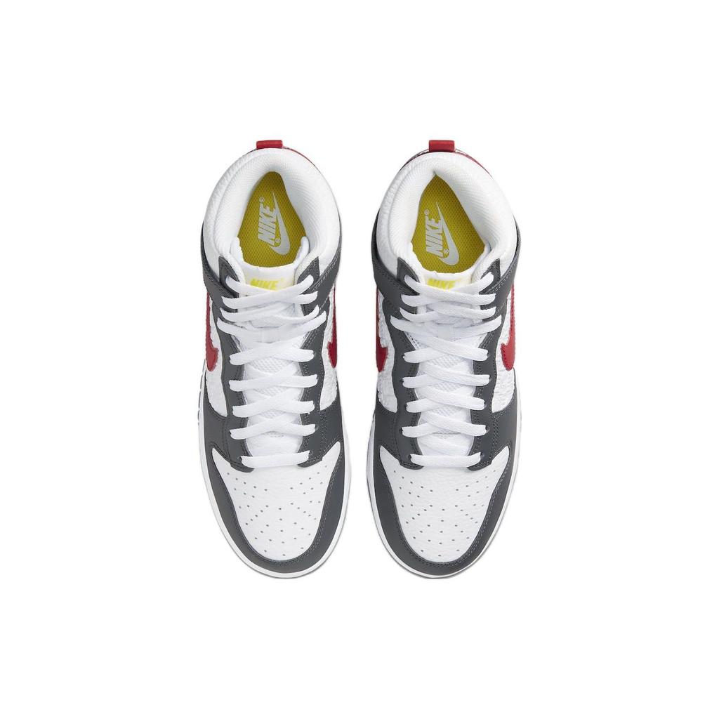 Nike Dunk High Embossed Hoops - Iron Grey Gym Red Men Sneakers Opti-Yellow White FD0668-001