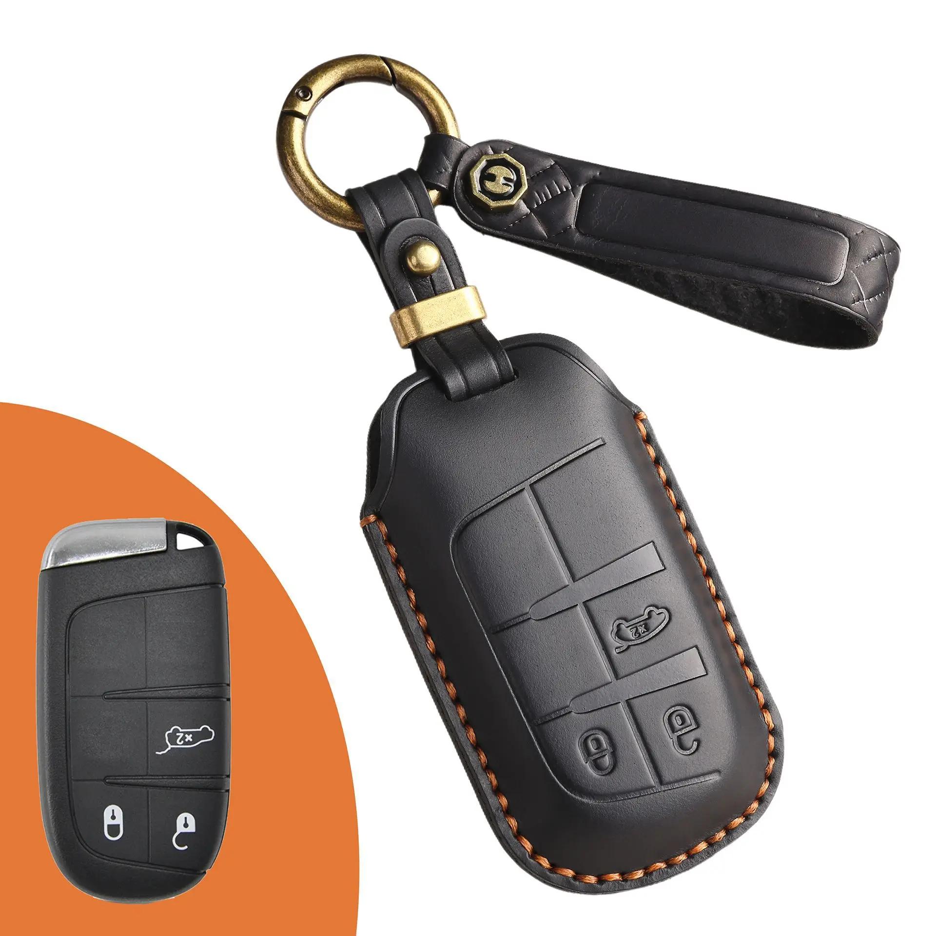 

Er Car Key Case Cover Fob Car Accessories For Jeep Renegade Grand Cherokee Dodge Challenger Keychain Holder Keyring