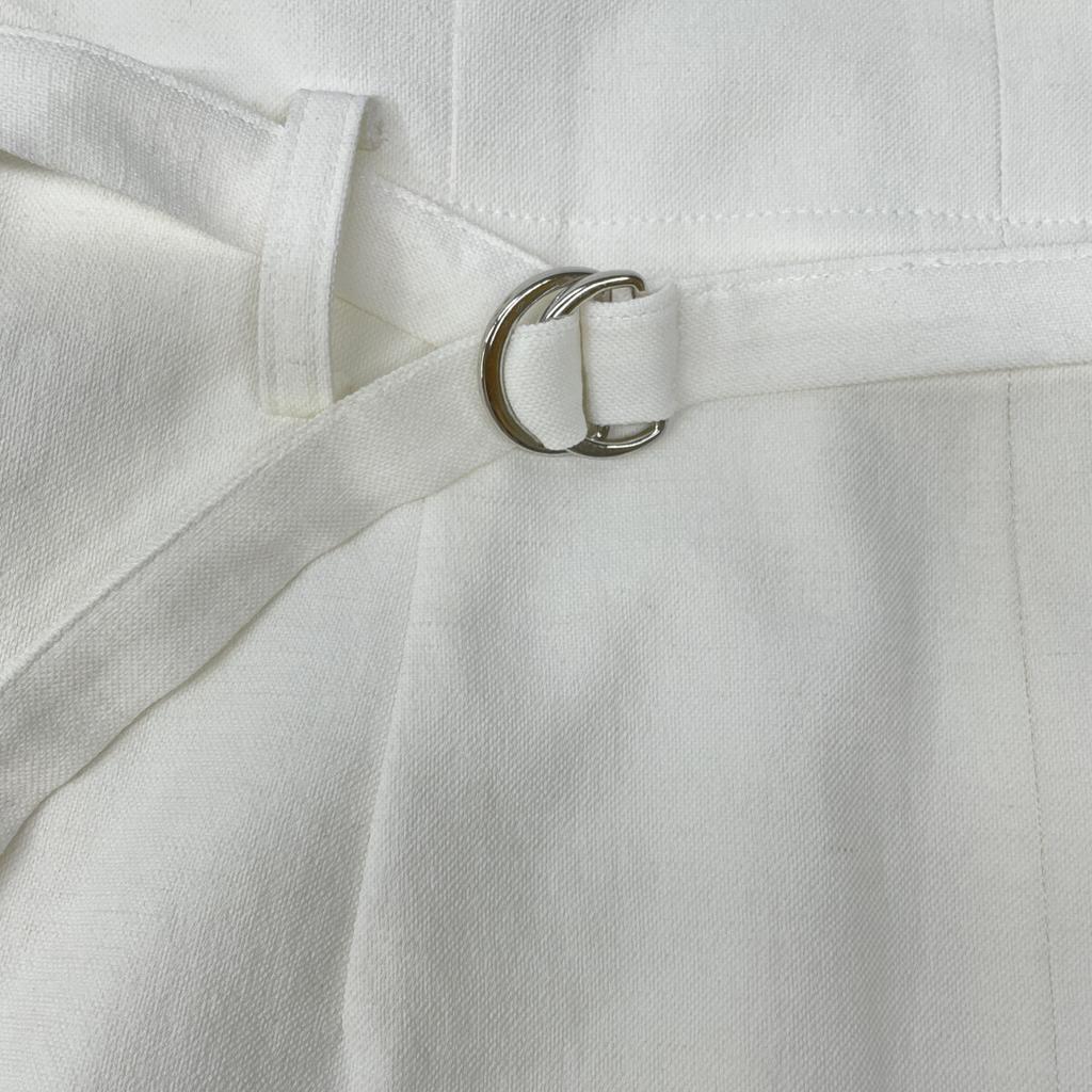 La Boutique BonBon LBZ1041501A0003 White Belted Narrow Skirt Skirt 36 whiteUsed