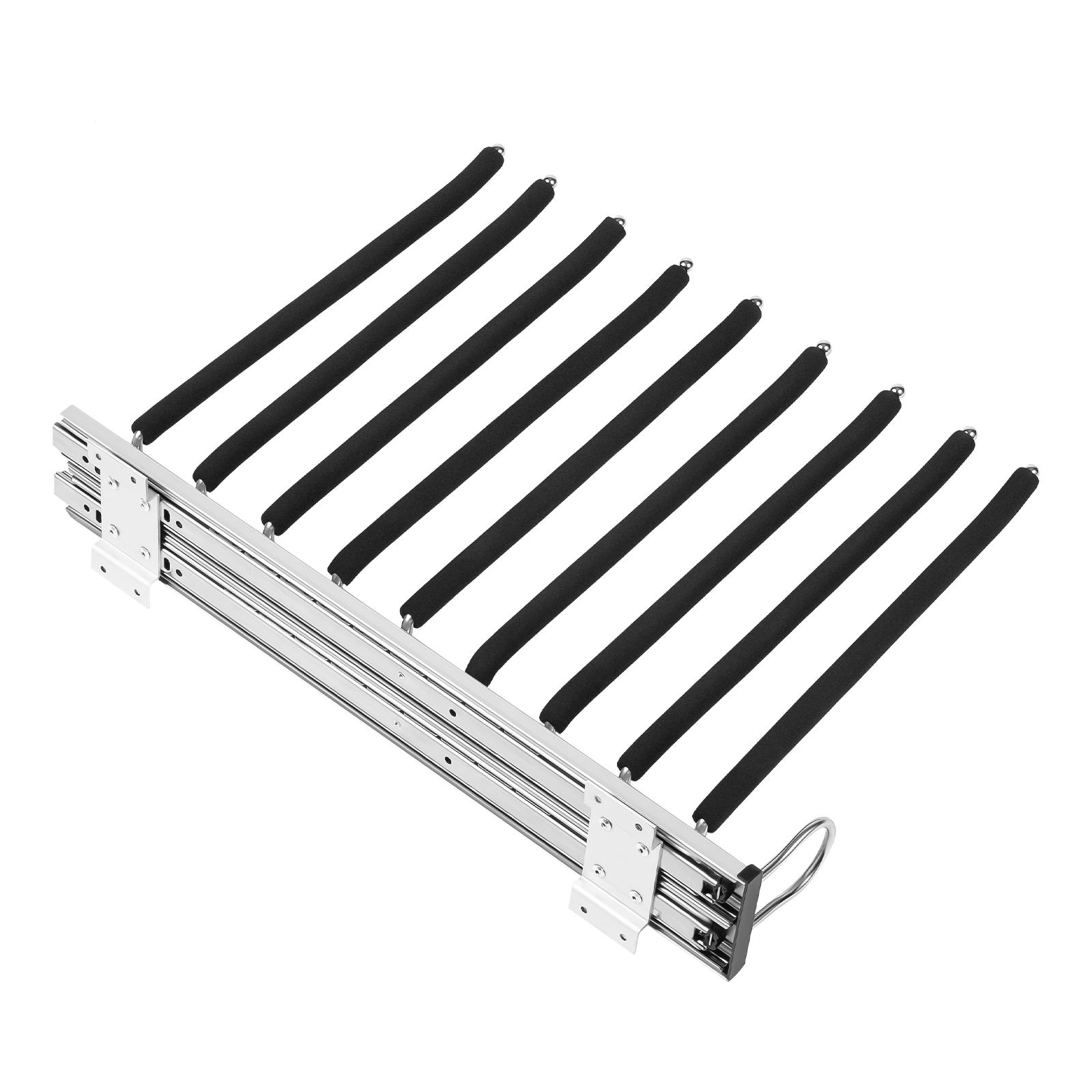 

Черная однорядная вешалка для брюк, выдвижная стойка для брюк с левосторонней установкой, с 9 перекладинами для подвешивания, масштабируемые вешалки для брюк чёрный