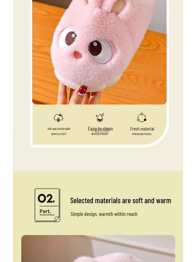 Women's Cute Cotton Furry Plush Indoor Booties – Autumn/Winter 2025 Style