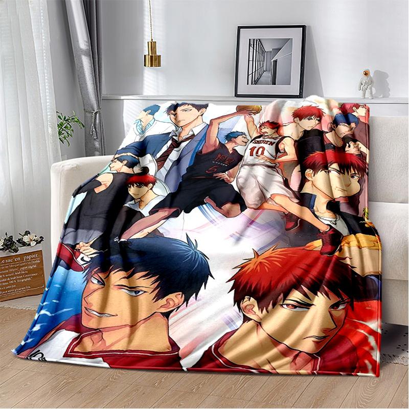 Anime Kuroko's Basketball Cartoon Blanket,Soft Throw Blanket for Home Bedroom Bed Sofa Picnic Travel Office Cover Blanket Kids