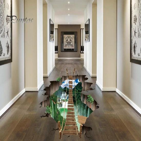 Sticker Bridge-cut-off Realistic Easy to Paste Eye-catching Wall Stickers Self-adhesive Removable Decal for Amusement Park Window