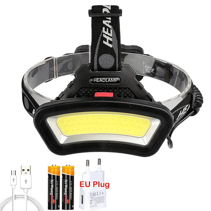 ZK40 Lighting Distance Wide Angle COB LED Headlight Use 2x18650 Battery Led Headlamp USB Rechargeable Lantern For Outdoor Hiking