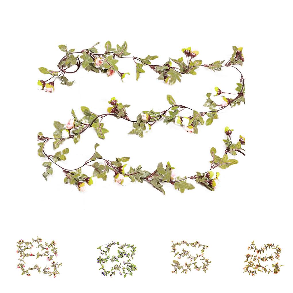 Artificial Rose Vine Garland Plants Foliage Outdoor/Home Trailing Flower