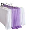 Soft Table Runner Sheer Flowing Runner Chiffon Wedding Elegant Solid Color High Quality