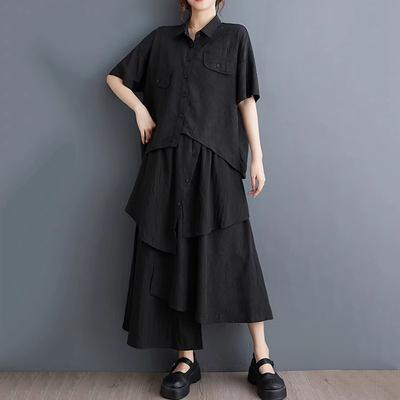 Irregular Pocket Button Single Breasted Matching Set  GYX1629