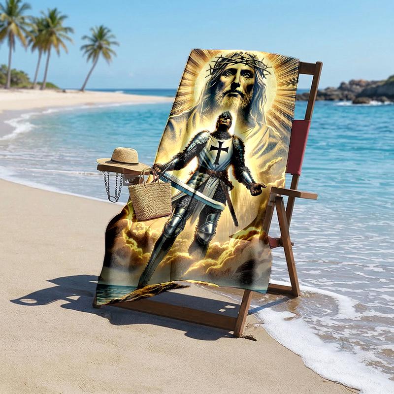 Cross Templars Knight Fashion Beach Towel: Ideal for Summer Adventures Soft, Absorbent and Quick Drying Suitable for Swimming and Bathing