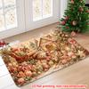 1pcs Christmas Welcome Door Mat Vintage Gold Winter Holiday NonSlip Entryway Rug For Home Decor