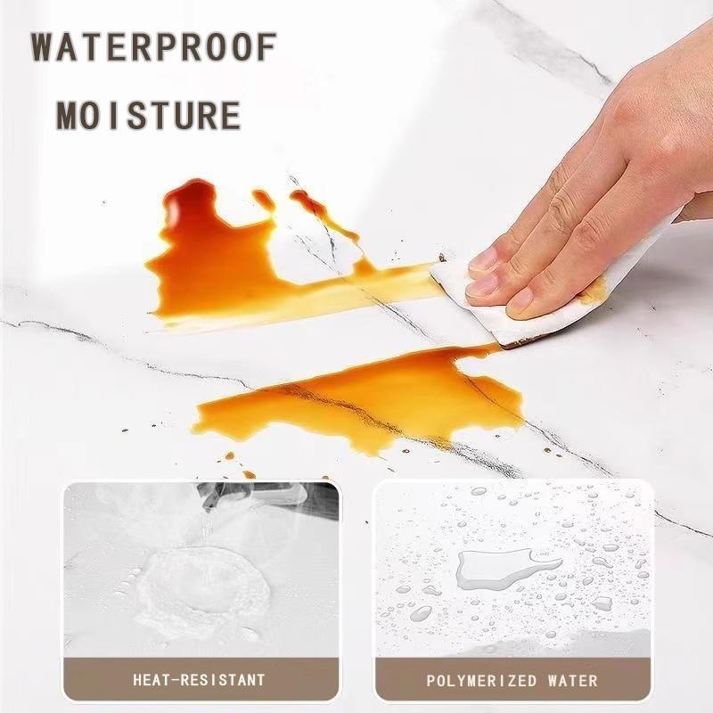 Self-Adhesive Marble Look Wallpaper – 2.0mm Thick Tile Sticker Waterproof & Moisture-Proof Bathroom, Kitchen, Living Room Renovation Decor