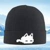 Pixelated Animal Head with Ears Unisex Women Unisex Knitted Hat Beanie Pullover Cap Winter Thermal Warm Christmas Outdoor Cycl