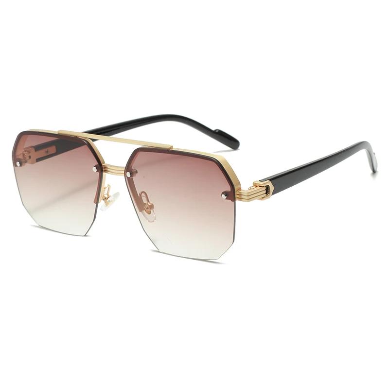 New Rimless Fashion Sunglasses for Women Men Casual Gradient Glasses for Summer Outdoors Beach Party Brand Designer UV400