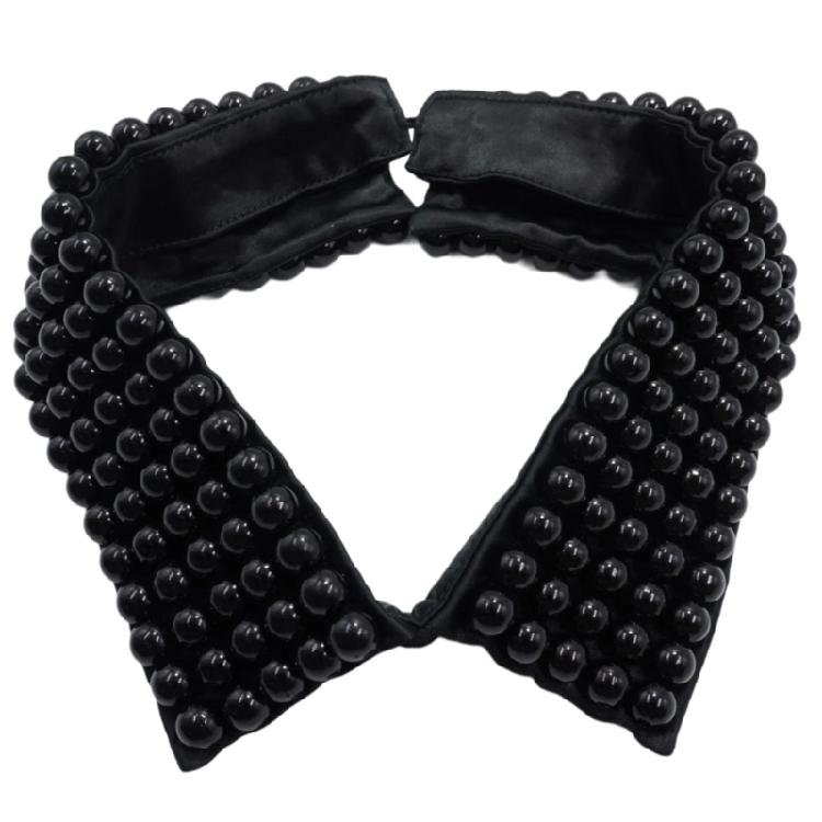 

Elegant Pearls Beaded Bib Faux Collar Half Shirt for Women Lapel False Collar Detachable Collar Neckline Choker Necklace