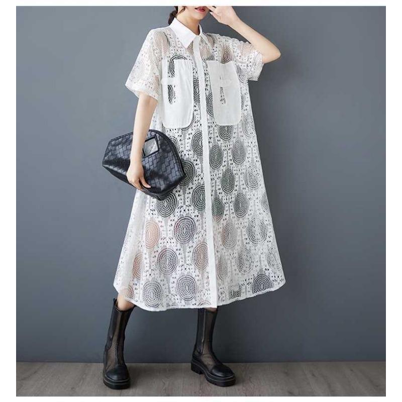 New Loose Plus Size Splicing Casual Simple Sweet Dresses