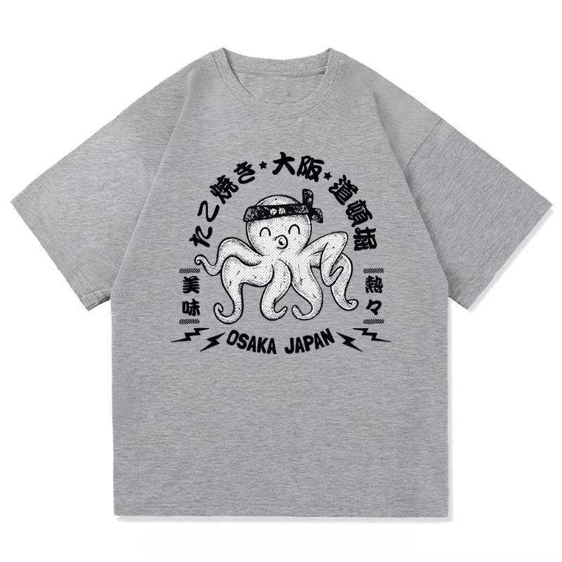 

Футболка Osaka Dotonbori Drunken Octopus Смешная хлопковая футболка Мужская одежда Модная винтажная футболка Летняя повседневная уличная одежда 4XL