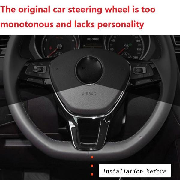 Car Steering Wheel Stickers Accessories for GOLF 7 GTi MK7 POLO 2014 2015 Passat B7 2015 B8 MK6 Jetta