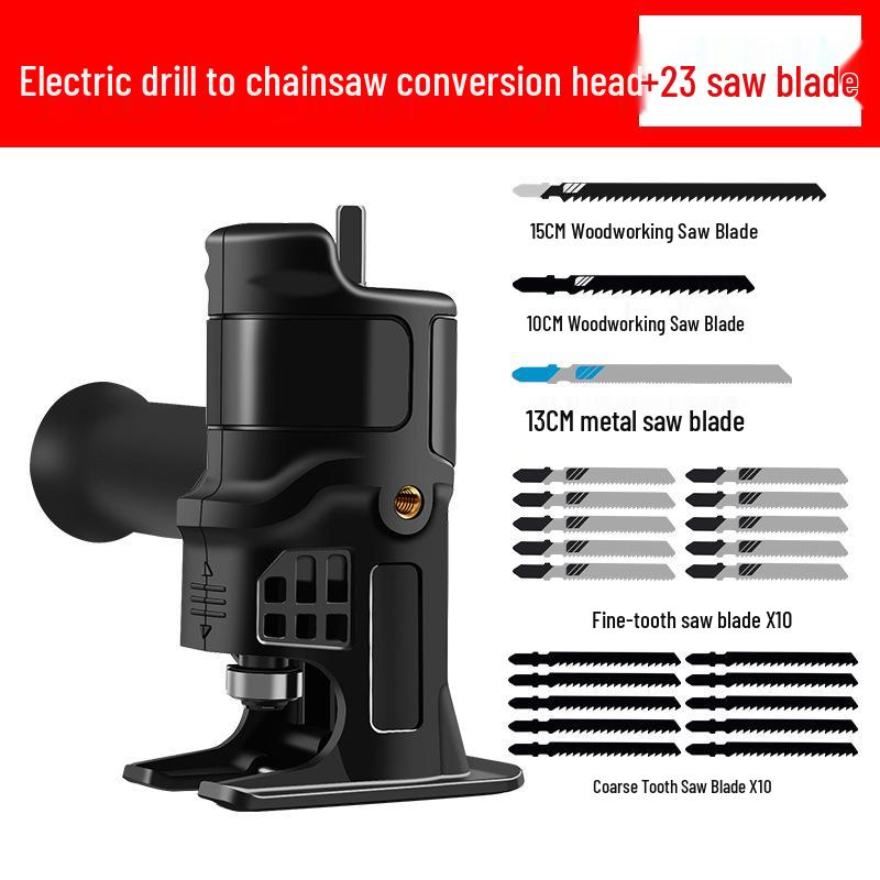 Handheld Jigsaw & Chainsaw Electric Drill Conversion for Woodworking
