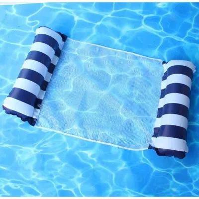Summer Swim Inflatable Floating Water Mattresses Hammock Stripe Lounge Chairs Pool Water Sports Toys Floating Mat Pool Toys Kids