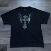 Counts Kustoms Las Vegas Batwing Cross T-shirt Mens XL Black Goth Grunge Unisex T-Shirt