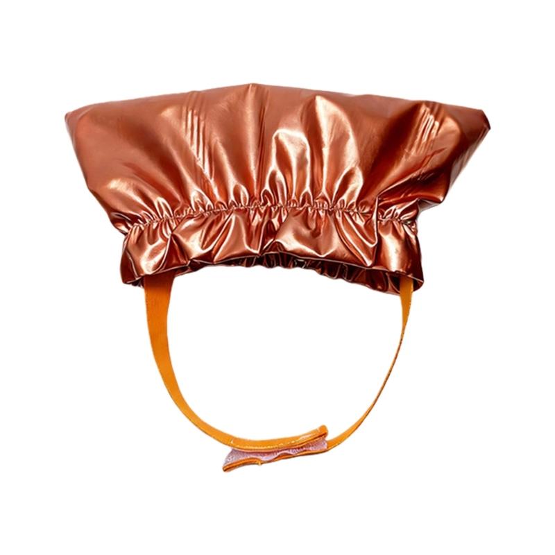 Waterproof Fabric Cats Ear Protectors Shower Cap Headwear For Swimming And Bathing With Adjustable Design