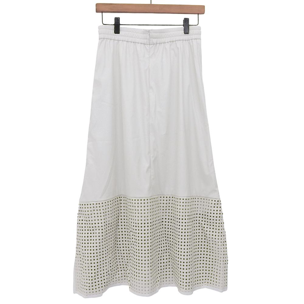 ADORE Women's Faux Leather Mesh Skirt, White, Size 38, 531-2120239 skirt 38 whiteUsed