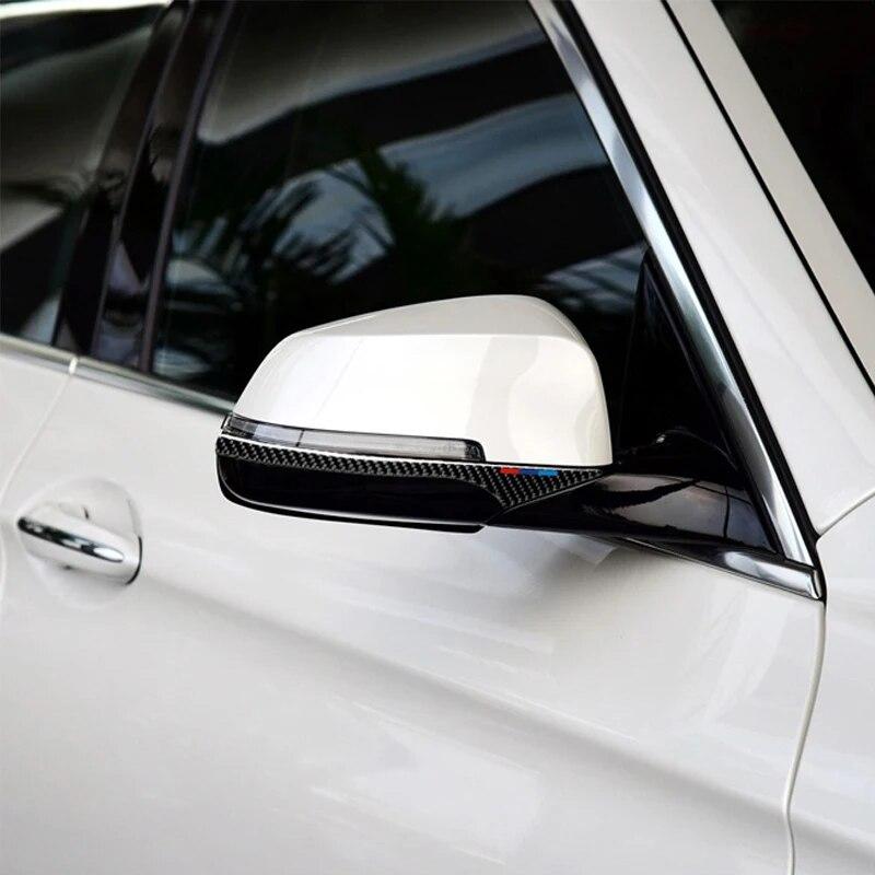 2PCS Carbon Fiber Car Collision Bumper Sticker Rearview Mirror Anti-Rub Strips Protector For BMW E60 F10 F07 F01 Car Accessories