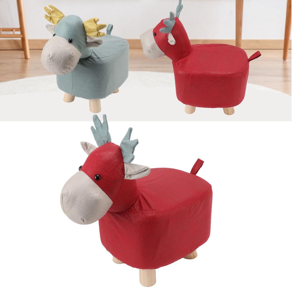 Animal Footstools Prevent Slip Cute Cartoon Giraffe Shape Soft Small Kids Stools for Home