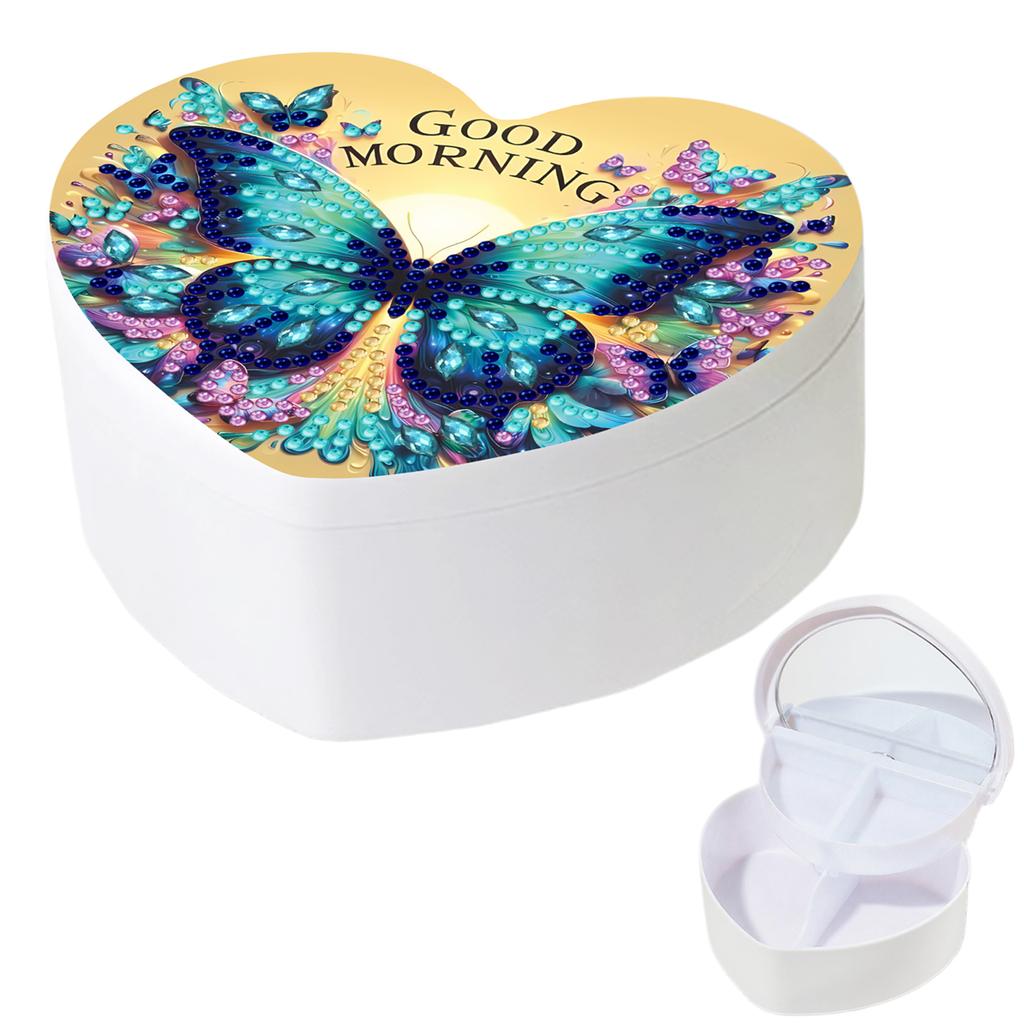 DIY Diamond Painting Rhinestones Decorative Storage Box Partial Drill Crystal Mosaic Storage Container for Desktop Diamond Art