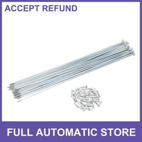 1 Kit 14G 297mm Length Bicycle Spokes Nipple Carbon Steel Galvanized Universal