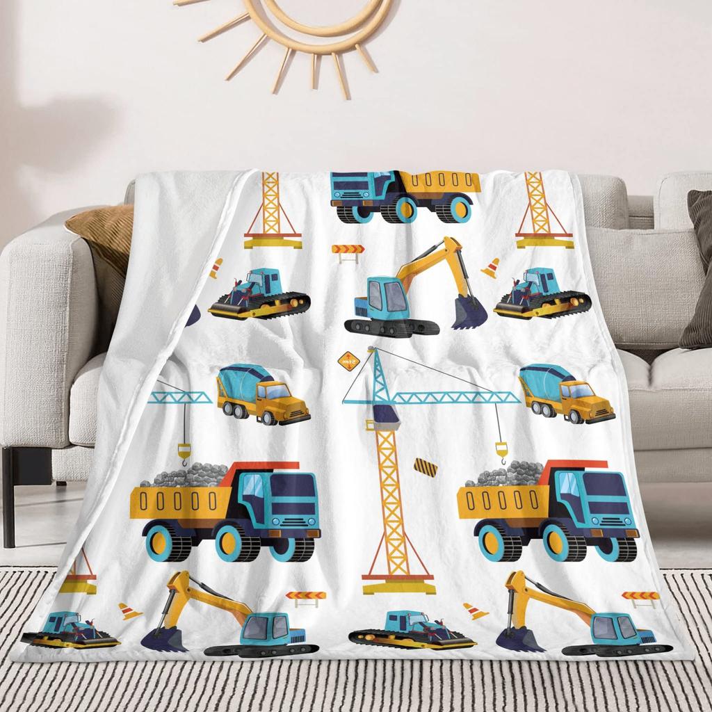 Tractor Pattern Blanket Flannel Soft Comfort Home Blanket Baby Child Blanket Birthday Holiday Gifts