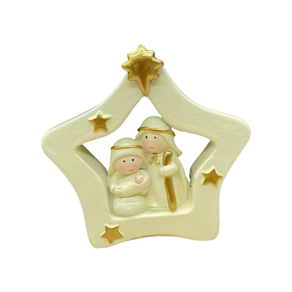 Miniature Nativity Scene Set,Religious Gift Figure,Holy Family Statue Small Christmas