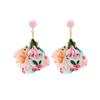 Exaggerated Beach Earrings Tassel Petals Stud Earrings Trendy Flower Dangle Earrings  Vacation