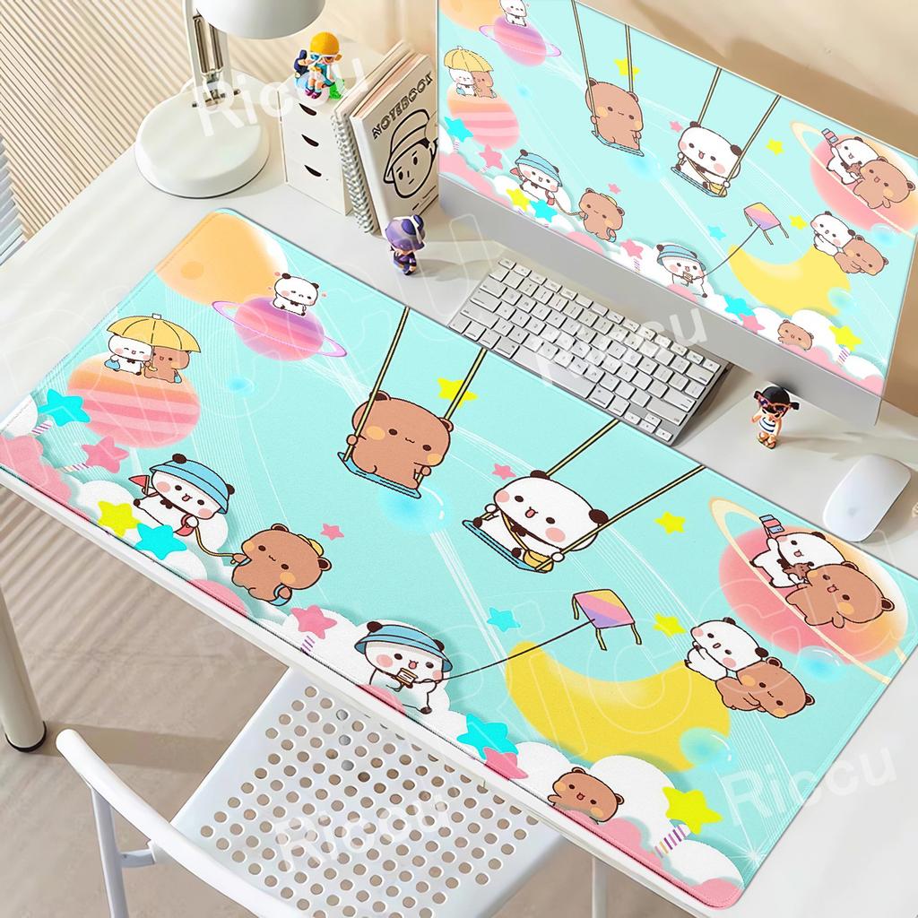 HD Cute BuBu DuDu Cartoon Mouse Pad Large Computer Gaming Stitch Edge Keyboard XXL Rubber Antislip Base PC Accessories Desk mat