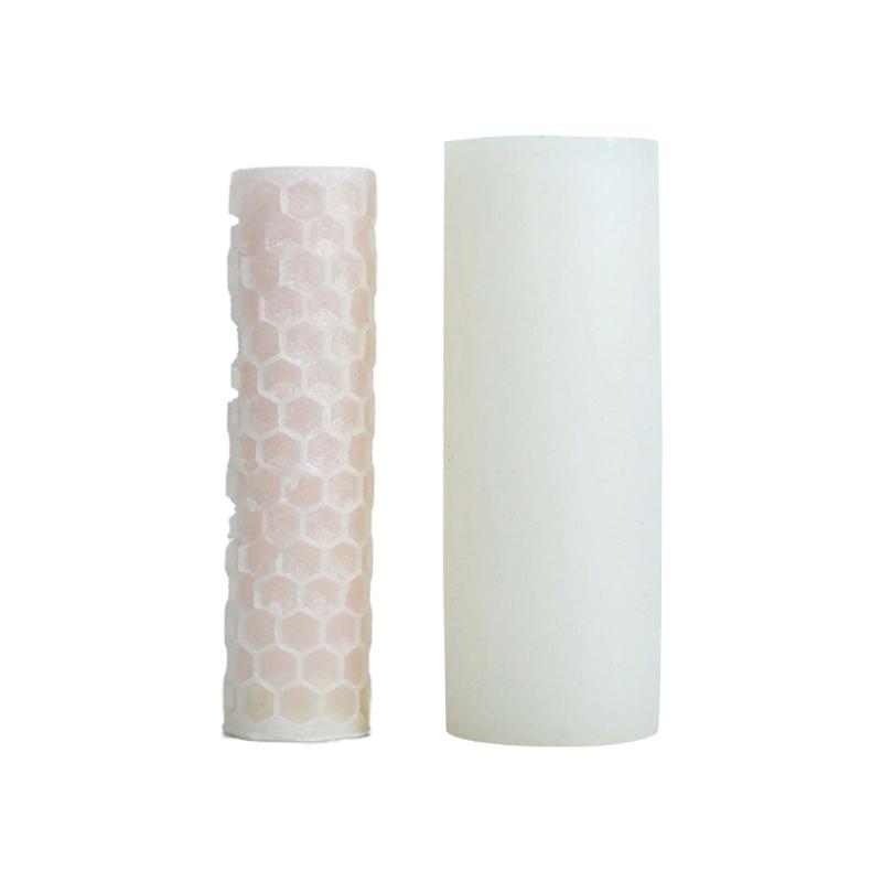 

3D Cylinder Honeycomb Silicone Candle Mold Resin Soap Casting Epoxy Mould Craft