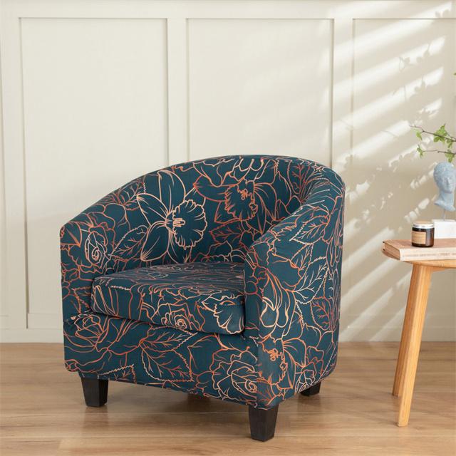 Floral Prints Single Armchair Cover Relax Spandex Single Seater Tub Club Couch Slipcover For Living Room Sofa Protector Covers