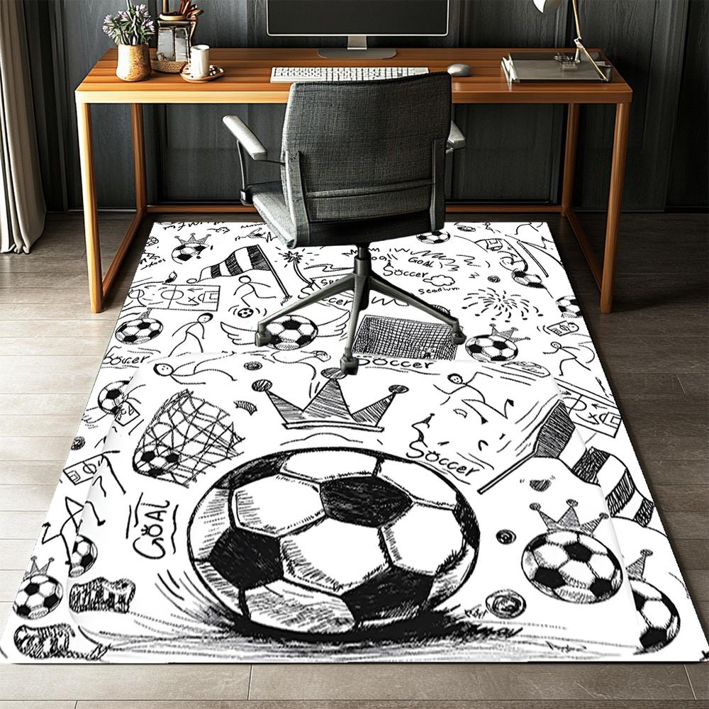 Soccer Printed Carpet,Rug,for Office Chair Living Room Bedroom Kitchen Room Decor Gifts.