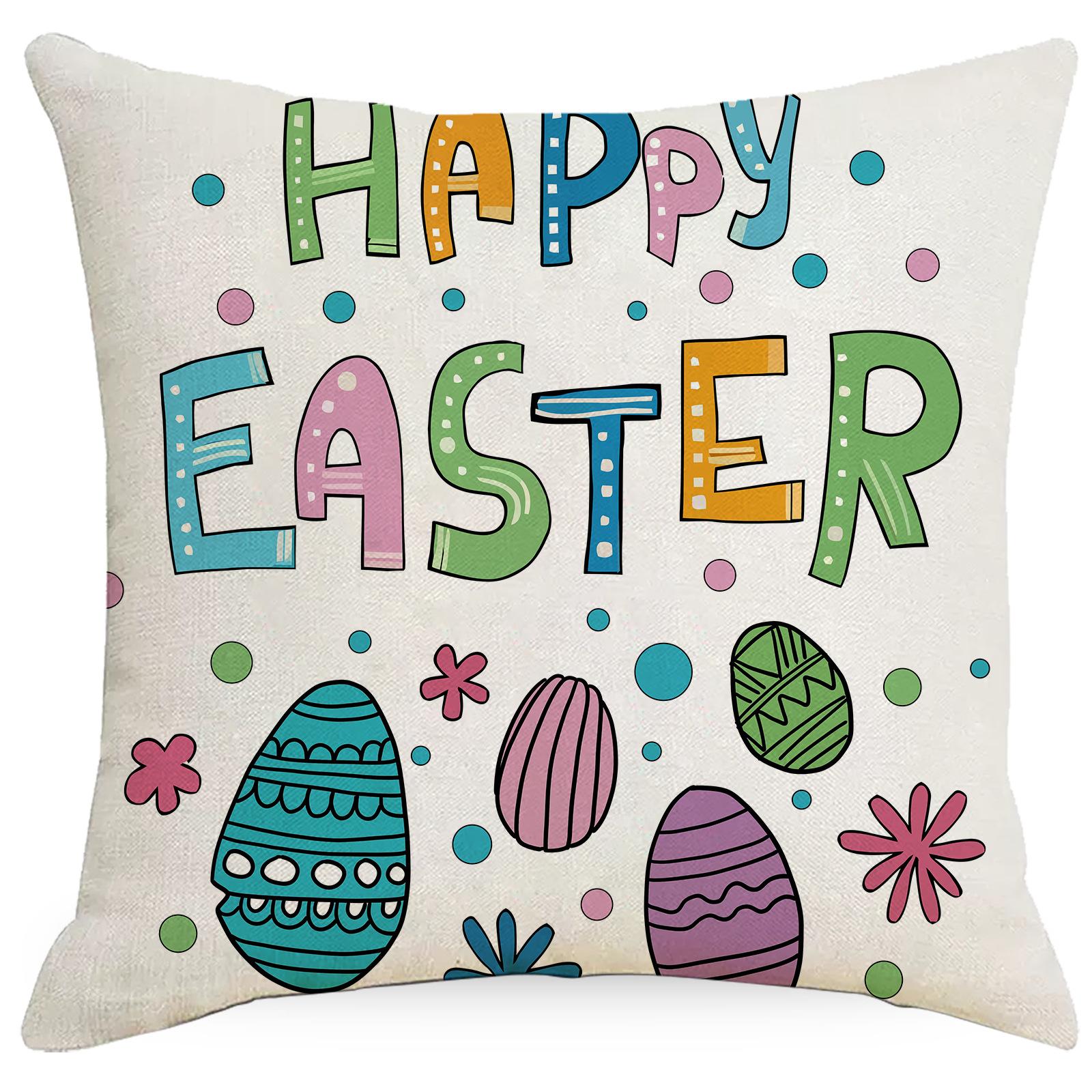 

Easter Pillowcase Rabbit Easter Egg Festive Decoration Home Sofa Decoration Pillowcase 45 * 45Cm