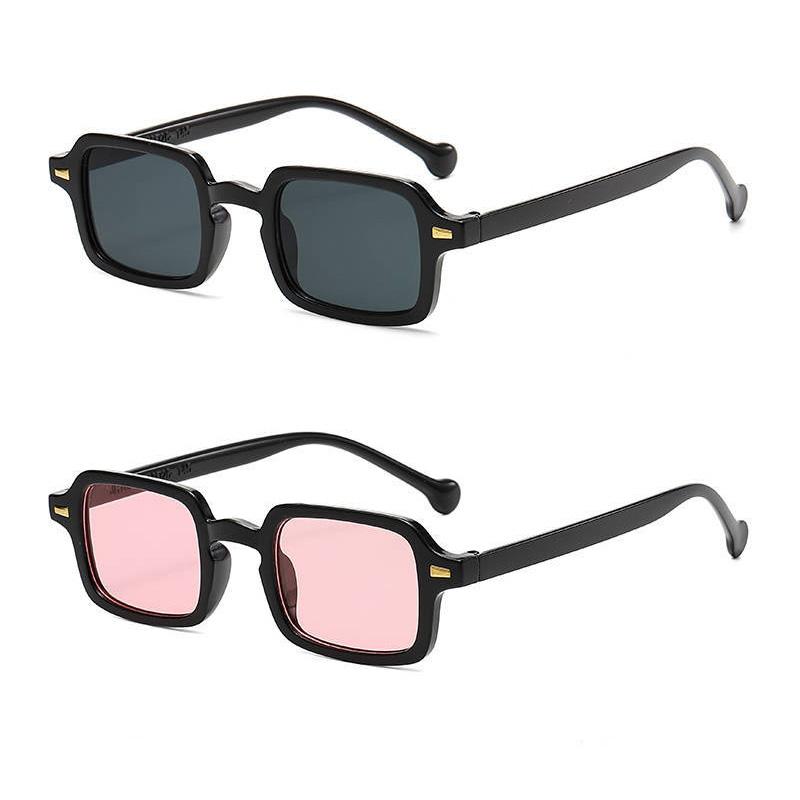2PCS Vintage Fashion Square Sunglasses Women Men Retro Classic Brand Designer Sun Glasses Fishing Male Female Glasses UV400