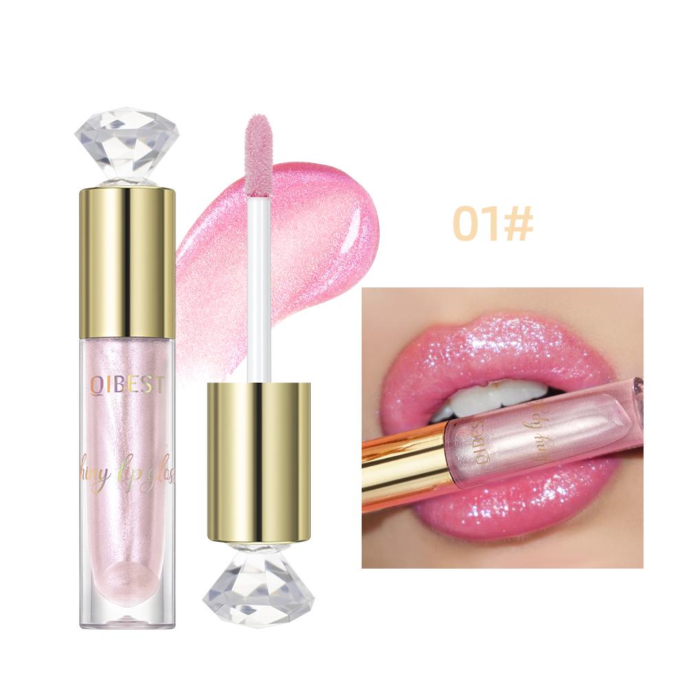 QIBEST 5 Kleuren Glitter Lipgloss Langdurig Diamant Parelmoer Metaalachtig Vloeibare Lippenstift Hydraterende Lipglans Tint Make-up