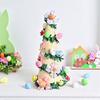 Flocking Textured Easters Eggs Flower Tree Figurine Decoration for Holiday Living Room and Bedroom Tabletop Ornament